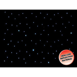 6 x 3m LED Starcloth, Black Cloth, CW - Inc DMX Controller