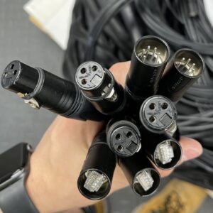 FOH 75m Loom - 2x 5-pin, 4x 3-pin, 4x Ethercon