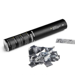 Handheld Confetti Cannon 28cm Silver Metallic