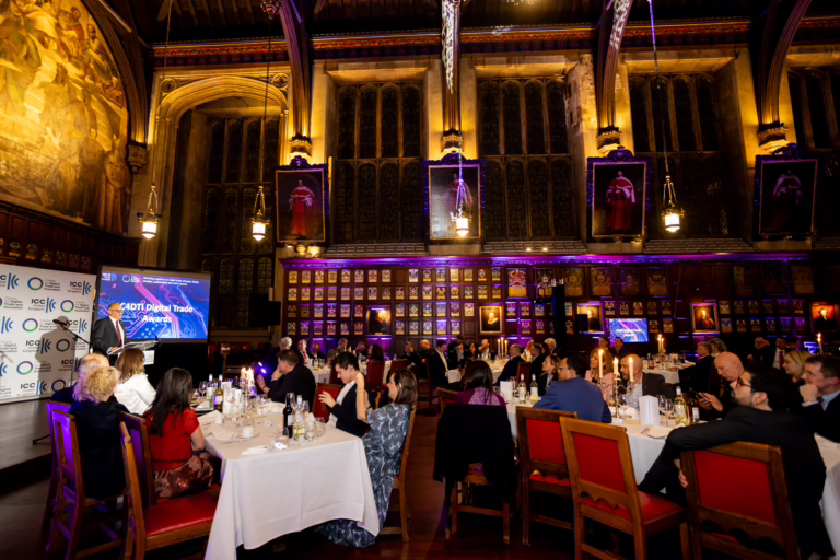 Award ceremony with projector screen