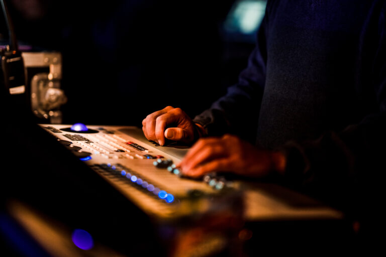 Engineer on mixing desk